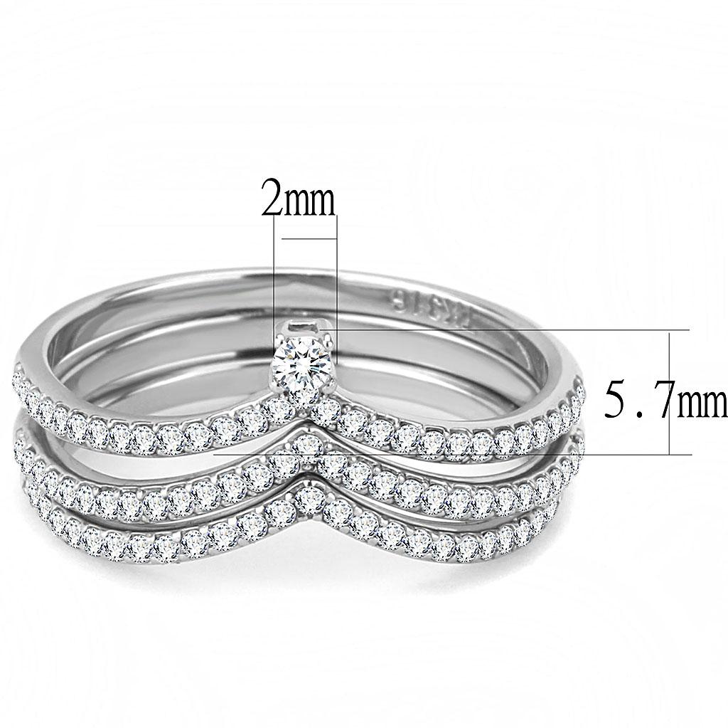 DA061 - High polished (no plating) Stainless Steel Ring with AAA Grade