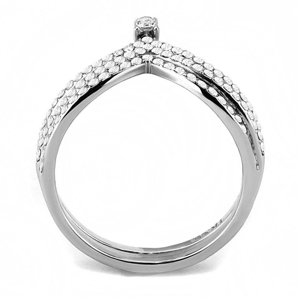 DA061 - High polished (no plating) Stainless Steel Ring with AAA Grade