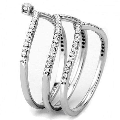 DA061 - High polished (no plating) Stainless Steel Ring with AAA Grade