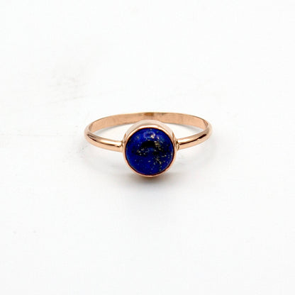 Lapis Lazuli Round Bezel 14k Gold Filled Ring